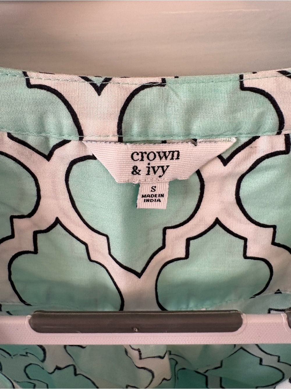 Crown & Ivy Mint and Black Geometric Tassel Dress or Beach Cover Up - Picture 3 of 7